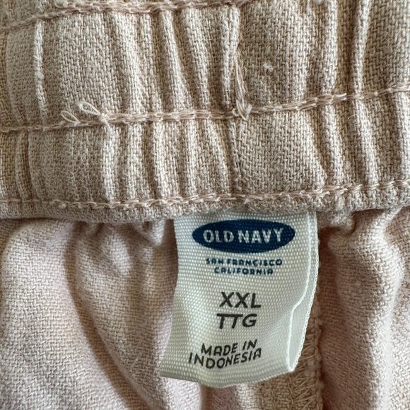 Old Navy Woman's XXL Pink Linen Drawstring Shorts - Picture 2 of 5